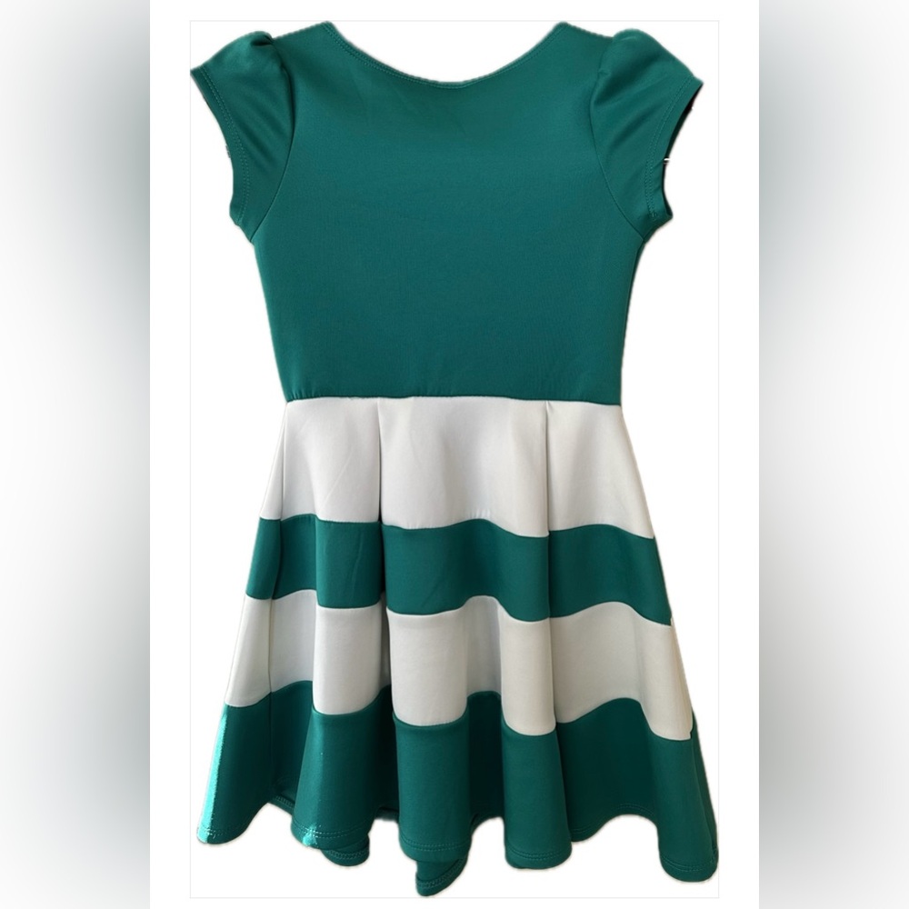 2Hip Green and White Striped Dress (size 8 girls)